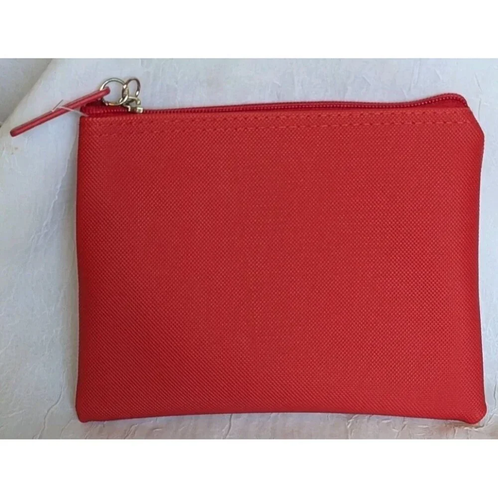 Rubberized Red Lacoste For Turkish Airlines Mini Bag Cosmetic Toiletry Pouch